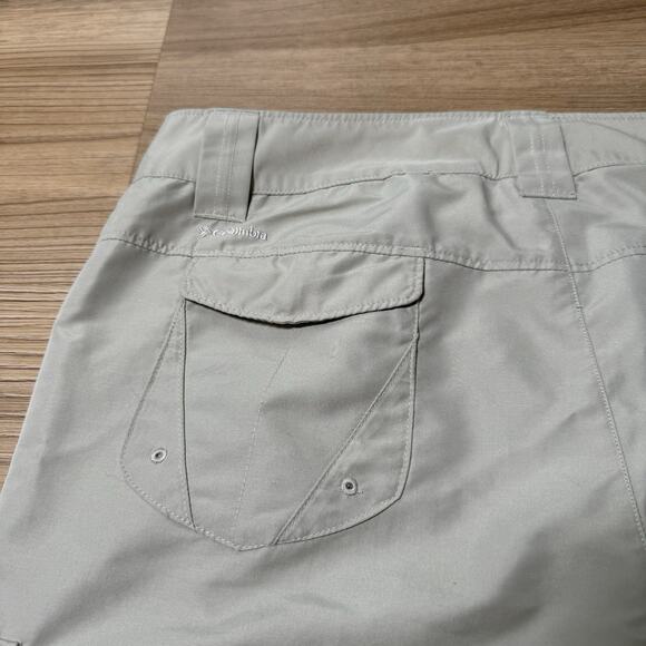 COLUMBIA SPORTSWEAR OMNI-SHADE BEIGE TAN NYLON HIKING CARGO CAPRIS CAPRI SZ 6 - Picture 9 of 16